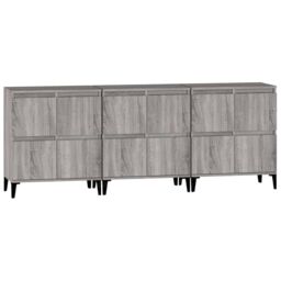 Berkfield Home Sideboards 3 pcs Grey Sonoma 60x35x70 cm Engineered Wood - Size: 60 x 35 x 70 cm - thumbnail 6