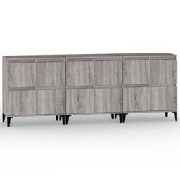 Berkfield Home Sideboards 3 pcs Grey Sonoma 60x35x70 cm Engineered Wood - Size: 60 x 35 x 70 cm - thumbnail 2