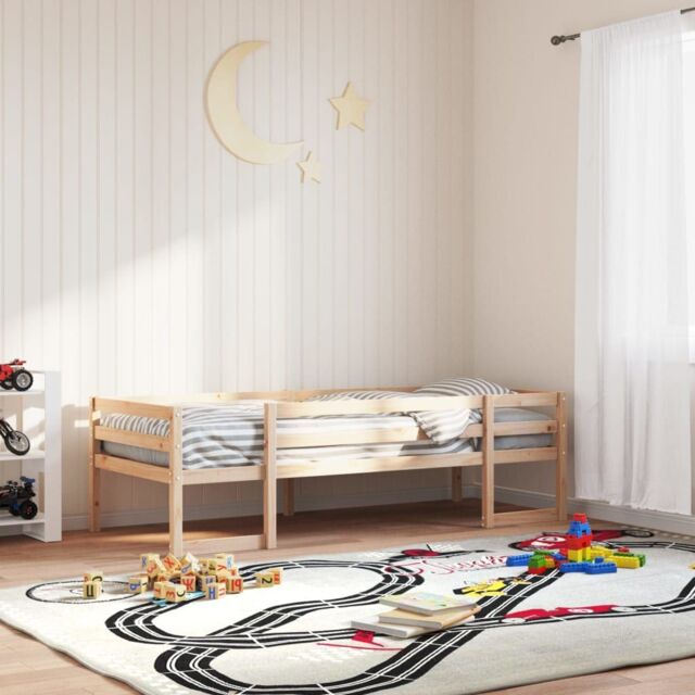 Berkfield Home Kids' Bed Frame without Mattress 75x190 cm Small Single Solid Wood Pine in Brown - image 1