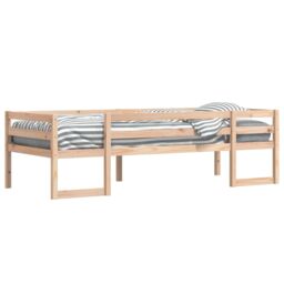 Berkfield Home Kids' Bed Frame without Mattress 75x190 cm Small Single Solid Wood Pine in Brown - thumbnail 4