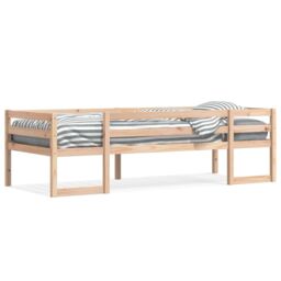 Berkfield Home Kids' Bed Frame without Mattress 75x190 cm Small Single Solid Wood Pine in Brown - thumbnail 2