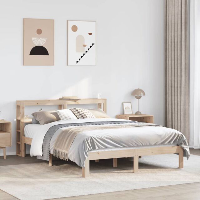 Berkfield Home Bed Frame with Headboard without Mattress 160x200 cm in Brown - image 1