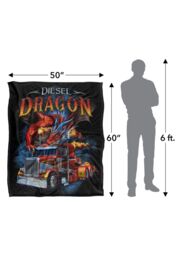 JQ Licensing En-Jw-Jp Diesel Dragon Semi-Truck Silky Touch Super Soft Throw Blanket 152 X 127 cm in White - thumbnail 5