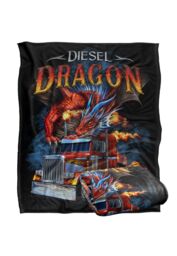 JQ Licensing En-Jw-Jp Diesel Dragon Semi-Truck Silky Touch Super Soft Throw Blanket 152 X 127 cm in White - thumbnail 2