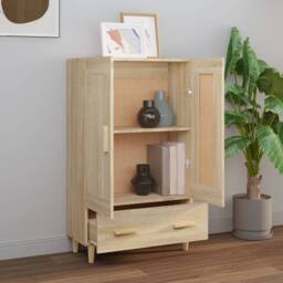 Berkfield Home Highboard Sonoma Oak 70x31x115 cm Engineered Wood in Brown - Size: 70 x 31 x 115 cm - thumbnail 3