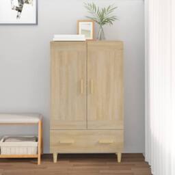 Berkfield Home Highboard Sonoma Oak 70x31x115 cm Engineered Wood in Brown - Size: 70 x 31 x 115 cm - thumbnail 1