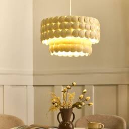 Wyld and Coco Coconut Shell Chandelier Pendant Light Beige Boho Handcrafted Elegance