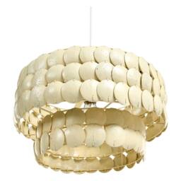 Wyld and Coco Coconut Shell Chandelier Pendant Light Beige Boho Handcrafted Elegance - thumbnail 6