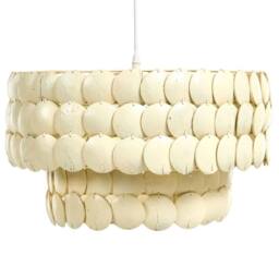 Wyld and Coco Coconut Shell Chandelier Pendant Light Beige Boho Handcrafted Elegance - thumbnail 2
