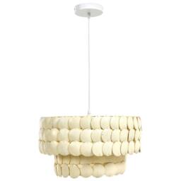 Wyld and Coco Coconut Shell Chandelier Pendant Light Beige Boho Handcrafted Elegance - thumbnail 4