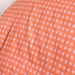 OHS Gingham Embossed Bedding Set Waffle Duvet Cover with Pillowcase in Coral - Size: Double - thumbnail 4