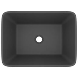 Berkfield Home Luxury Wash Basin Matt Dark Grey 41x30x12 cm Ceramic - Size: 41 x 30 x 12 cm - thumbnail 3