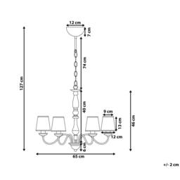 Wyld and Coco 6-Light Brass Chandelier with Emperor Acrylic Shades in Bronze - thumbnail 3