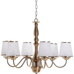 Wyld and Coco 6-Light Brass Chandelier with Emperor Acrylic Shades in Bronze - thumbnail 2