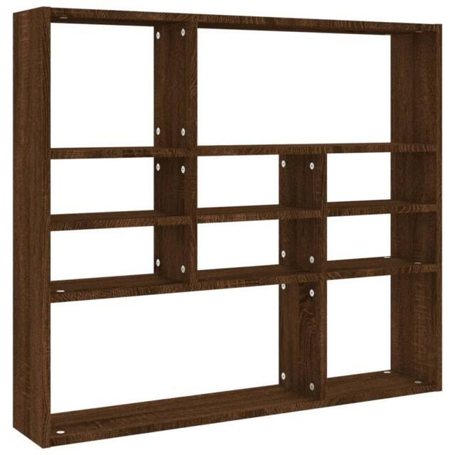 Berkfield Home Wall Shelf Brown Oak 90x16x78 cm Engineered Wood - Size: 90 x 16 x 78 cm - image 1