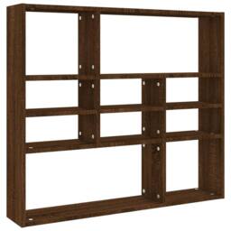 Berkfield Home Wall Shelf Brown Oak 90x16x78 cm Engineered Wood - Size: 90 x 16 x 78 cm - thumbnail 1