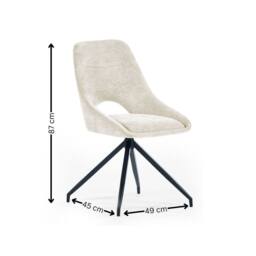 Cheshire Pembroke Premium Cream Chenille Upholstered Dining Chairs - Set of 2 - thumbnail 6