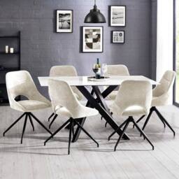 Cheshire Pembroke Premium Cream Chenille Upholstered Dining Chairs - Set of 2 - thumbnail 8