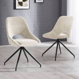 Cheshire Pembroke Premium Cream Chenille Upholstered Dining Chairs - Set of 2 - thumbnail 4