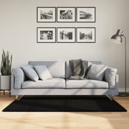 Berkfield Home Rug HUARTE Short Pile Soft & Washable Black 80x150 cm - Size: Medium - thumbnail 1