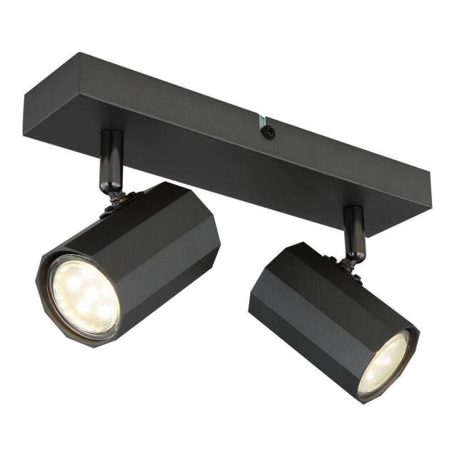 Netlighting James Twin Ceiling Spotlight Grey Matt 2x GU10 - image 1