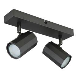 Netlighting James Twin Ceiling Spotlight Grey Matt 2x GU10 - thumbnail 2