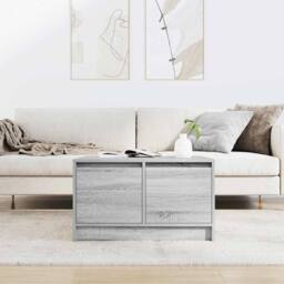 Berkfield Home Coffee Table with Drawers Grey Sonoma 70.5x70x40 cm - thumbnail 3