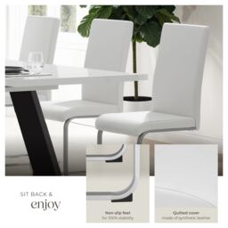 tectake Dining Chairs Bettina Set Of 6 - White - Size: 6 Pack - thumbnail 4