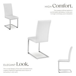 tectake Dining Chairs Bettina Set Of 6 - White - Size: 6 Pack - thumbnail 3