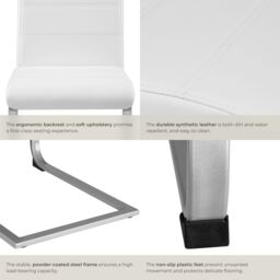 tectake Dining Chairs Bettina Set Of 6 - White - Size: 6 Pack - thumbnail 5