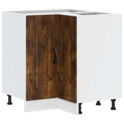 Berkfield Home Kitchen Corner Base Cabinet Kalmar Smoked Oak Engineered Wood in Brown - thumbnail 2