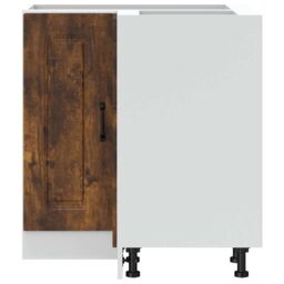 Berkfield Home Kitchen Corner Base Cabinet Kalmar Smoked Oak Engineered Wood in Brown - thumbnail 4