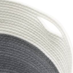 Berkfield Home Storage Basket Grey & White √ò40x35 cm Cotton - Size: 40x35 cm - thumbnail 6