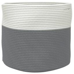 Berkfield Home Storage Basket Grey & White √ò40x35 cm Cotton - Size: 40x35 cm - thumbnail 5