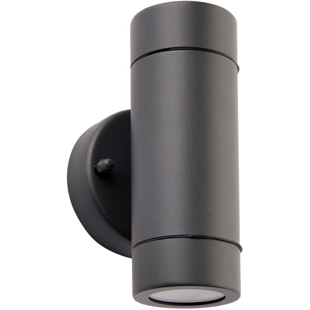 Loops Up & Down Twin Outdoor IP44 Wall Light - 2 x 7W GU10 LED - Anthracite Grey - image 1
