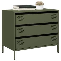 Berkfield Home Sideboard¬†Olive Green 68x39x58.5 cm Cold-rolled Steel in Olive - thumbnail 2