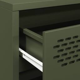 Berkfield Home Sideboard¬†Olive Green 68x39x58.5 cm Cold-rolled Steel in Olive - thumbnail 9