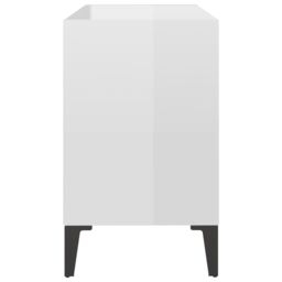 Berkfield Home TV Cabinet with Metal Legs High Gloss White 69.5x30x50 cm - thumbnail 5