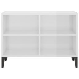 Berkfield Home TV Cabinet with Metal Legs High Gloss White 69.5x30x50 cm - thumbnail 4