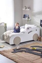 Julian Bowen Atlantis Toddler Size White Car Bed - Size: Cot - thumbnail 1
