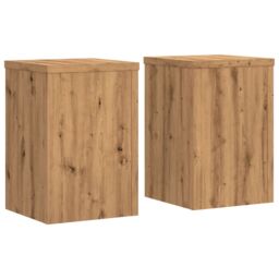 Berkfield Home Plant Stands 2 pcs Artisan Oak 20x20x30 cm Engineered Wood in Brown - Size: 20 x 20 x 30 cm - thumbnail 2
