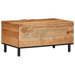 Berkfield Home Table Coffee Table 80x50x40 cm Solid Wood Acacia in Brown - Size: 80 x 50 x 40 cm - thumbnail 5