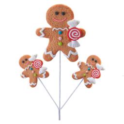 VFM e-Store Christmas Gingerbread Man Spray 65cm x 20cm Brown X 1 - Size: 65 cm x 20 cm