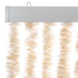 Berkfield Home Fly Curtain Beige & White 56x200 cm Chenille - thumbnail 4