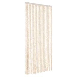 Berkfield Home Fly Curtain Beige & White 56x200 cm Chenille - thumbnail 2