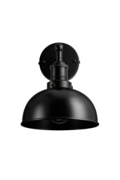 Industville Brooklyn Dome Wall Light, 8 Inch, Black, Black Holder - thumbnail 2