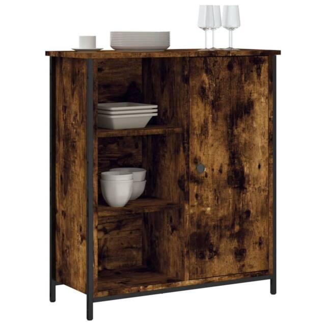 Berkfield Home Sideboard Smoked Oak 70x30x80 cm Engineered Wood in Brown - Size: 70 x 30 x 80 cm - image 1