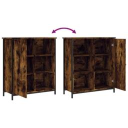 Berkfield Home Sideboard Smoked Oak 70x30x80 cm Engineered Wood in Brown - Size: 70 x 30 x 80 cm - thumbnail 9