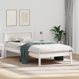 Berkfield Home with LED Strip Lights with Headboard White 80 x 200 cm Pine wood