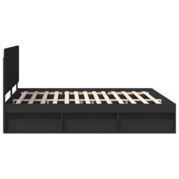Berkfield Home Bed Frame with Headboard Black 180 x 200 cm Solid Pine Wood - thumbnail 8